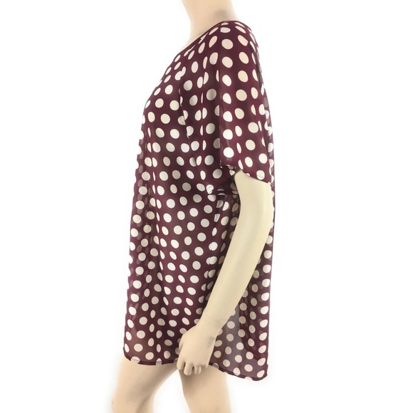 Michael Kors Womens Blouse XL Red Polka Dot Top - Picture 2 of 4